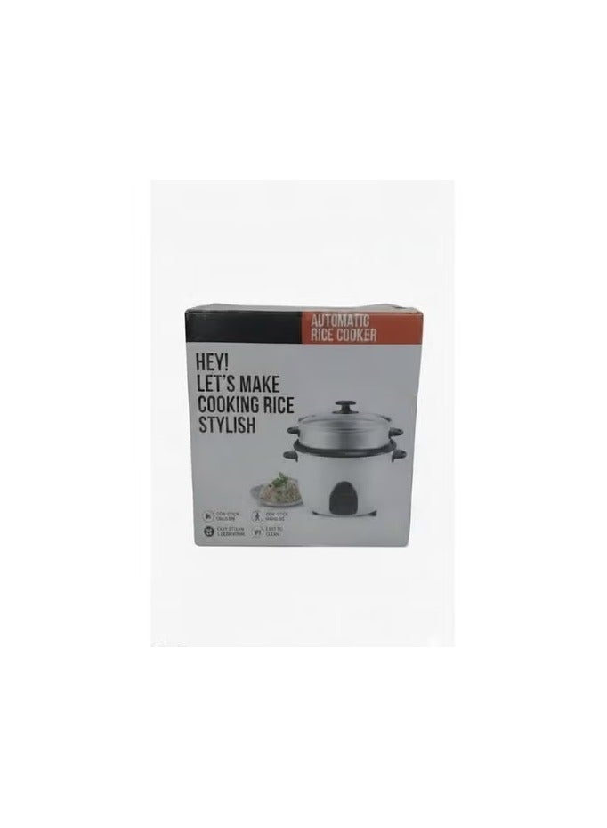 Automatic Electric Rice Cooker with Steamer Tray, Non-Stick Inner Pot, 1.8L